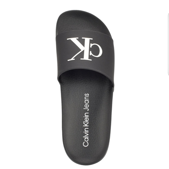 Calvin Klein Black Logo Slides - Picture 2 of 3